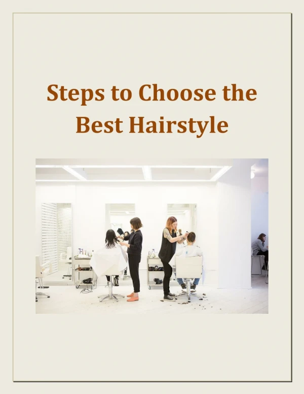 Steps to Choose the Best Hairstyle