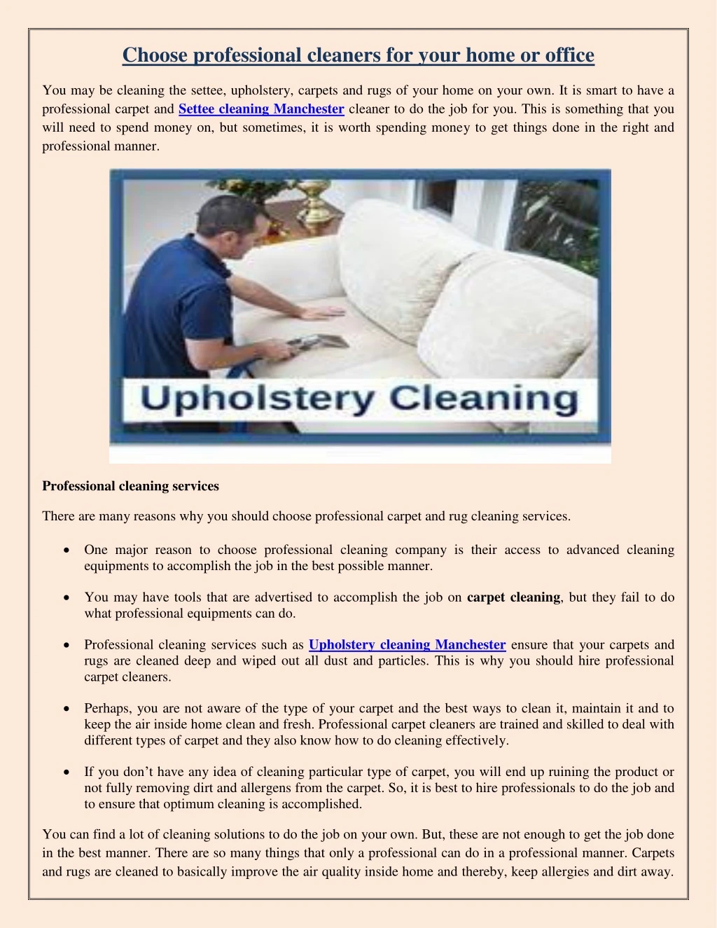 choose professional cleaners for your home