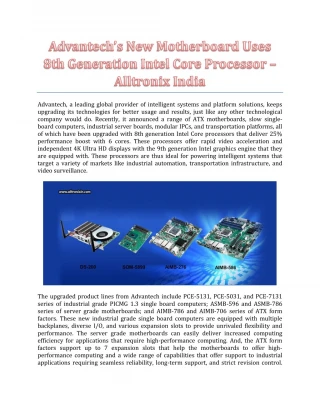 Advantech’s New Motherboard Uses 8th Generation Intel Core Processor - slide 1