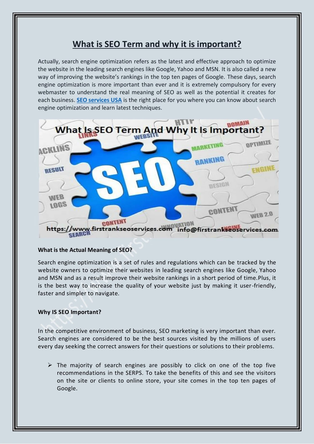 what is seo term and why it is important