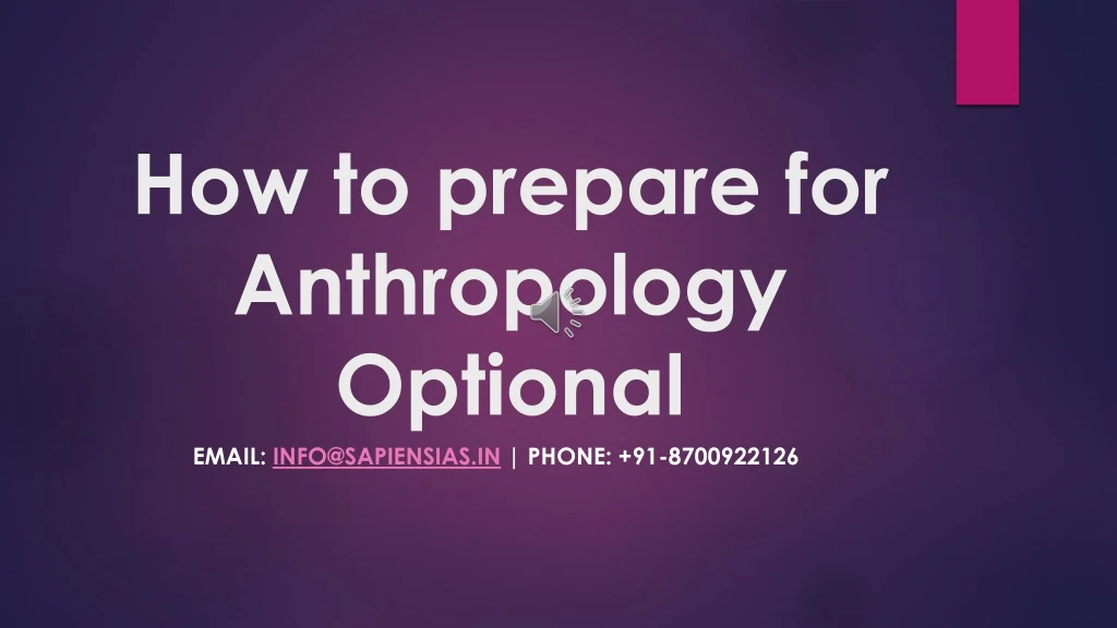 how to prepare for anthropology optional