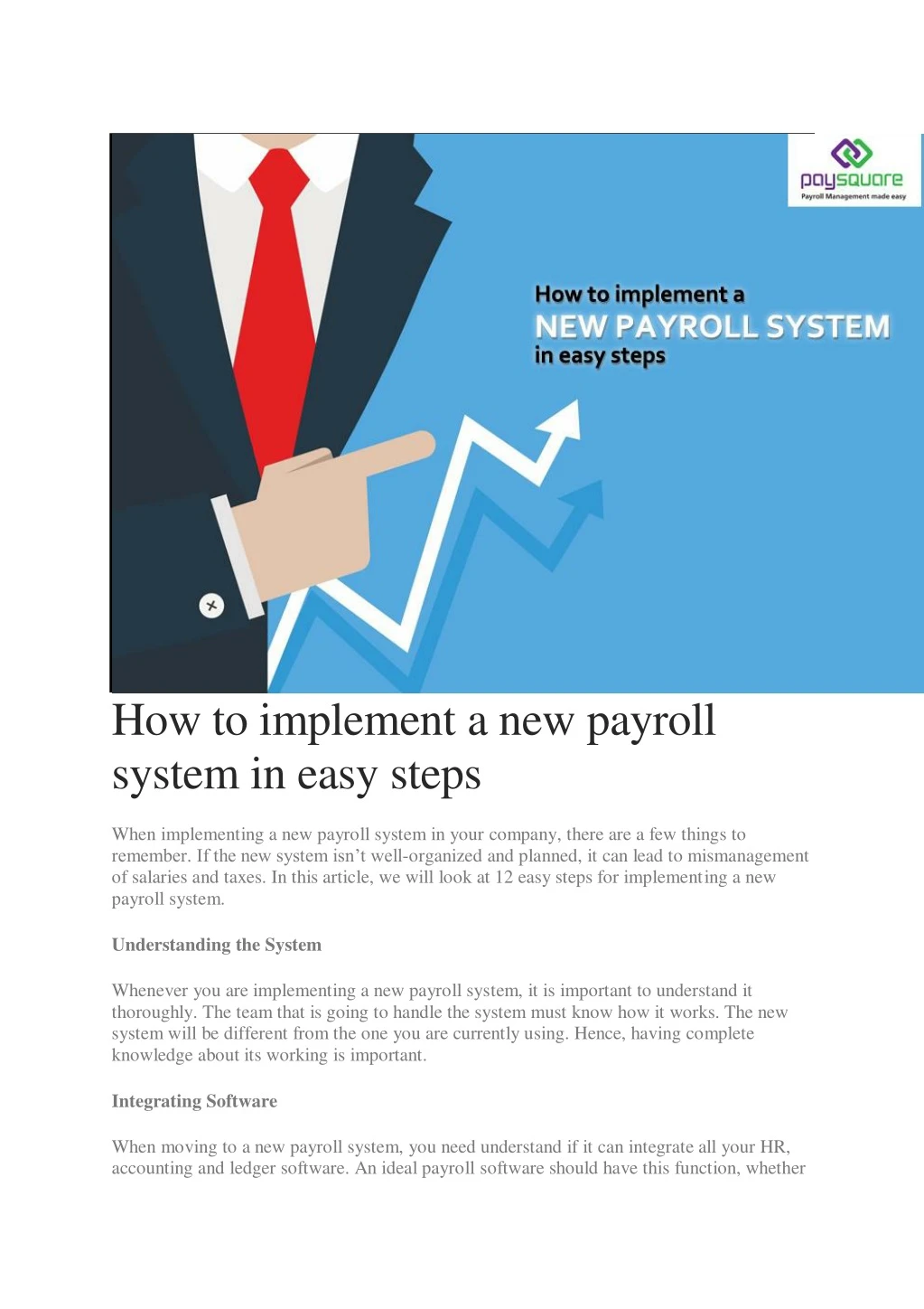 how to implement a new payroll system in easy