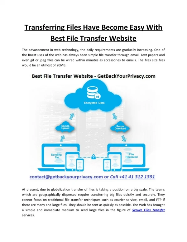 Transferring Files Have Become Easy With Best File Transfer Website