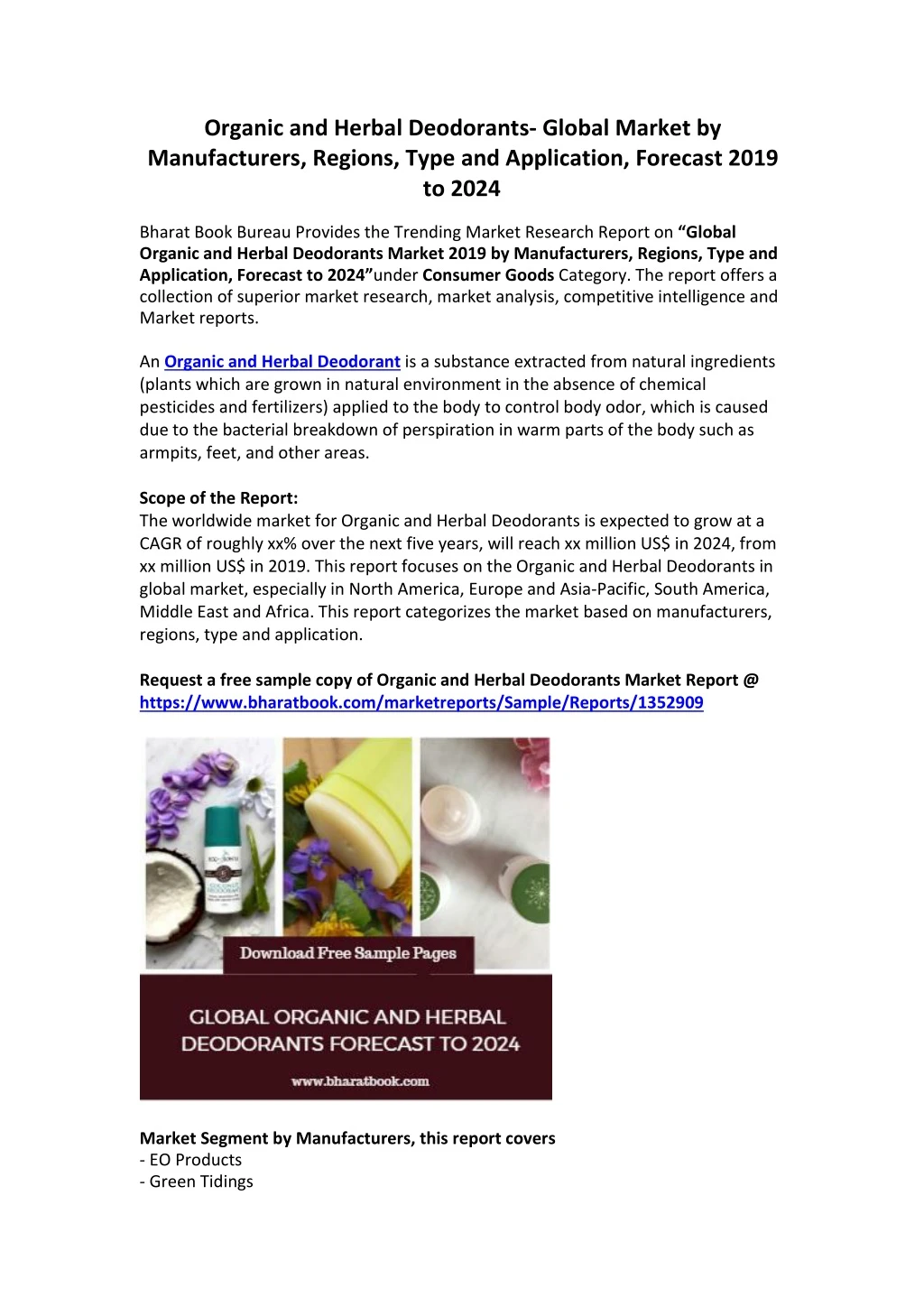 organic and herbal deodorants global market