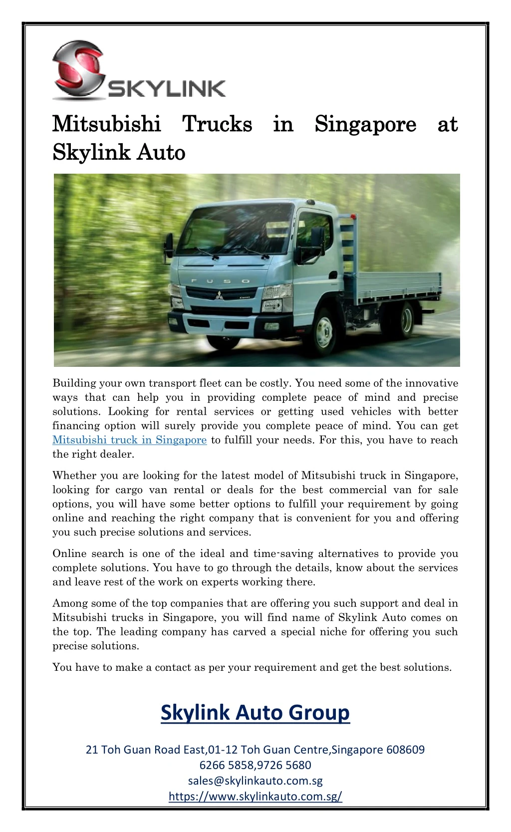 mitsubishi trucks in singapore at mitsubishi