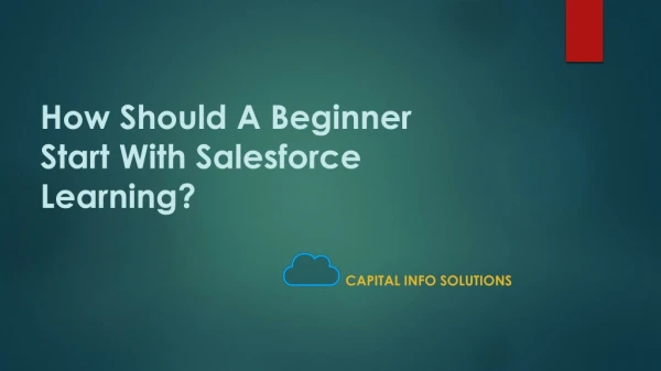 How should a beginner start with salesforce learning