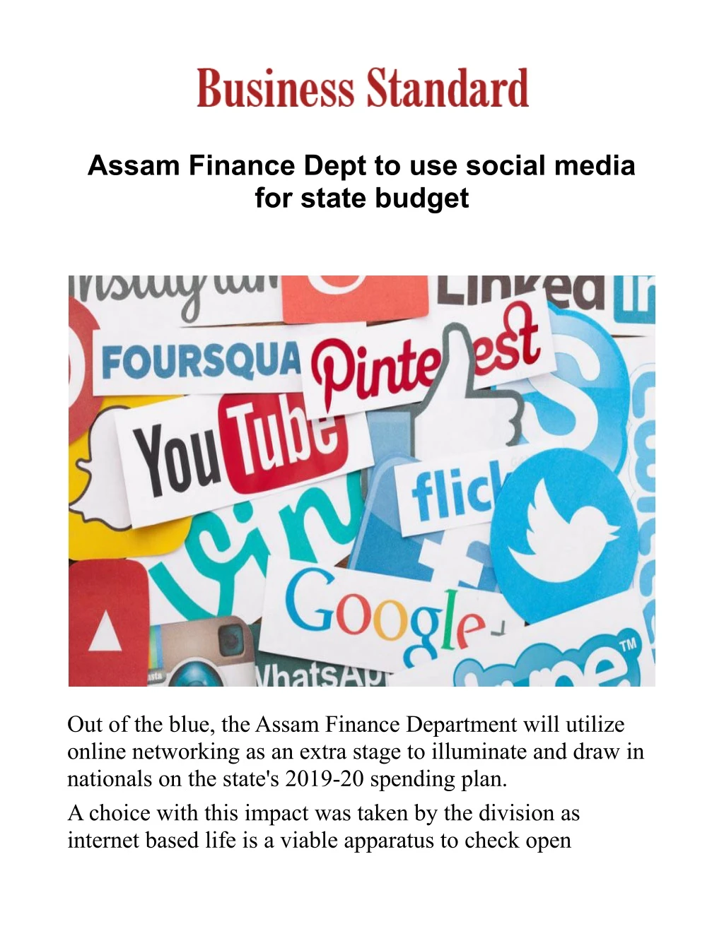 assam finance dept to use social media for state
