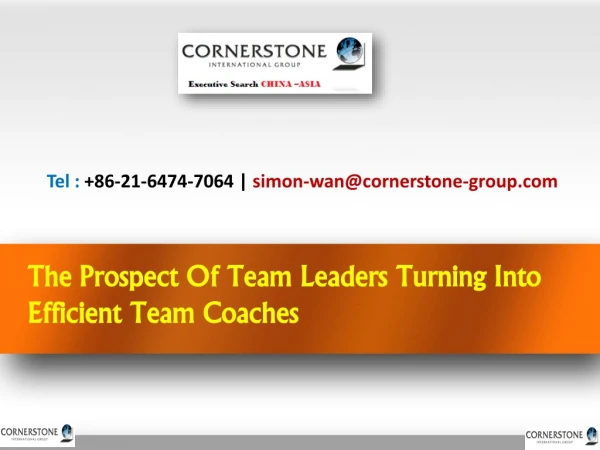 The Prospect Of Team Leaders Turning Into Efficient Team Coaches