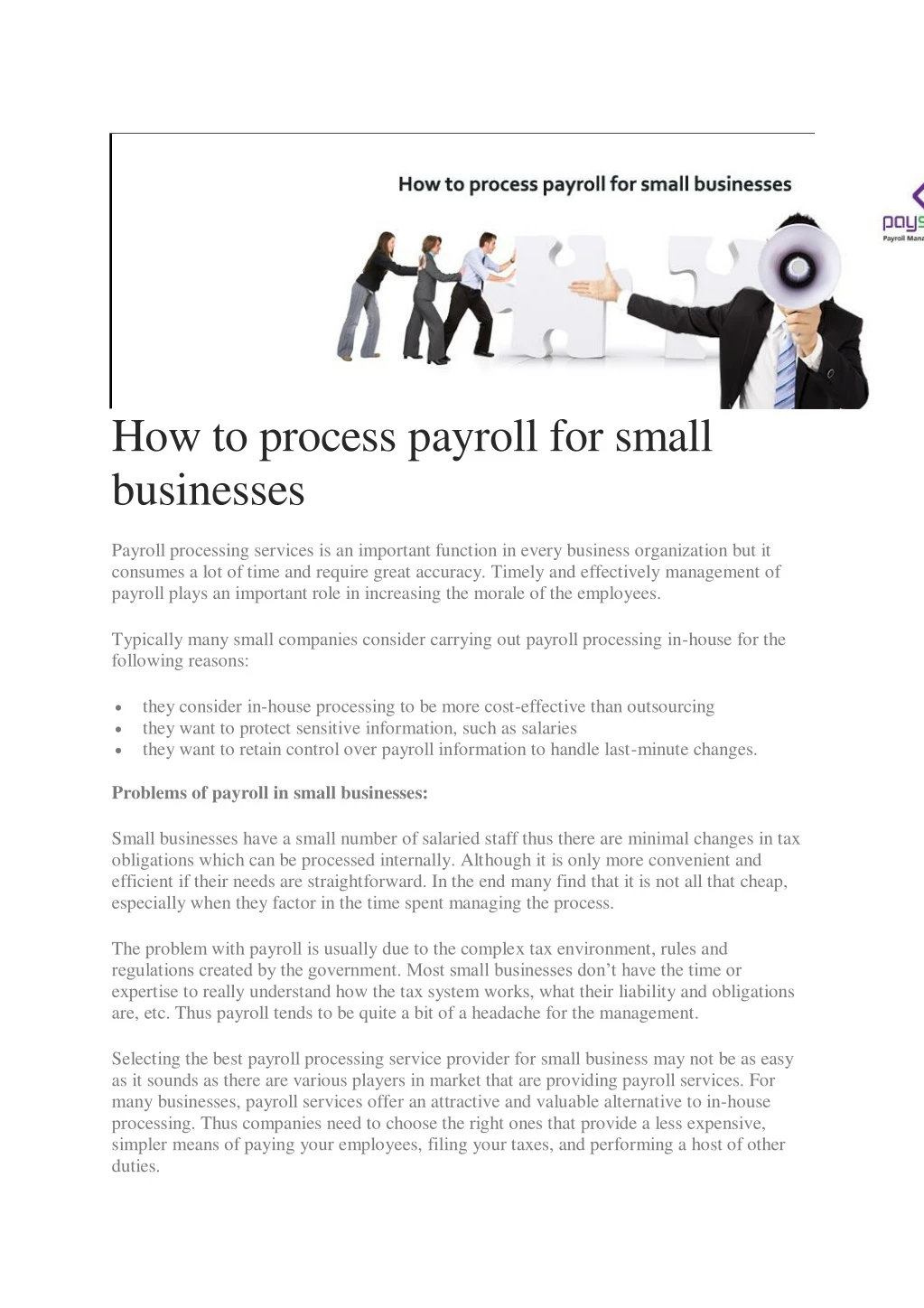 how to process payroll for small businesses