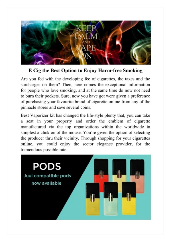 Popshop2003's provide the E Cigarette Vaporizer Starter Pen Kit
