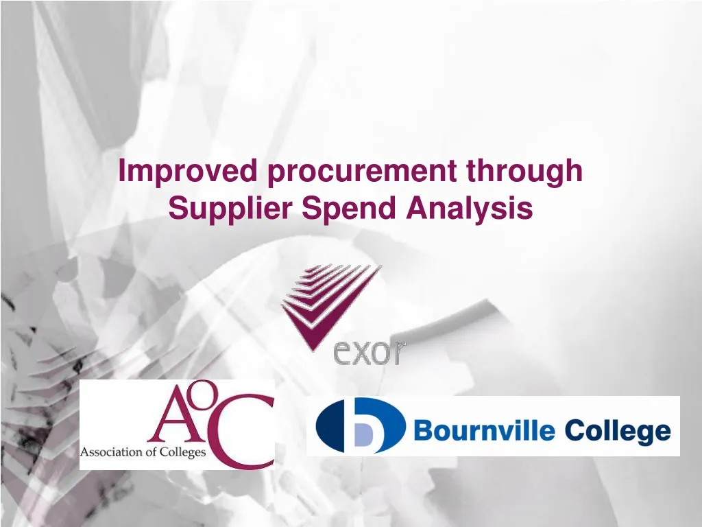 improved procurement through supplier spend analysis