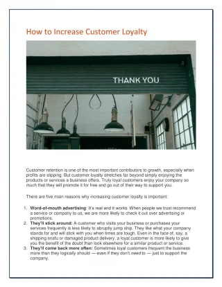 How to Increase Customer Loyalty - slide 1