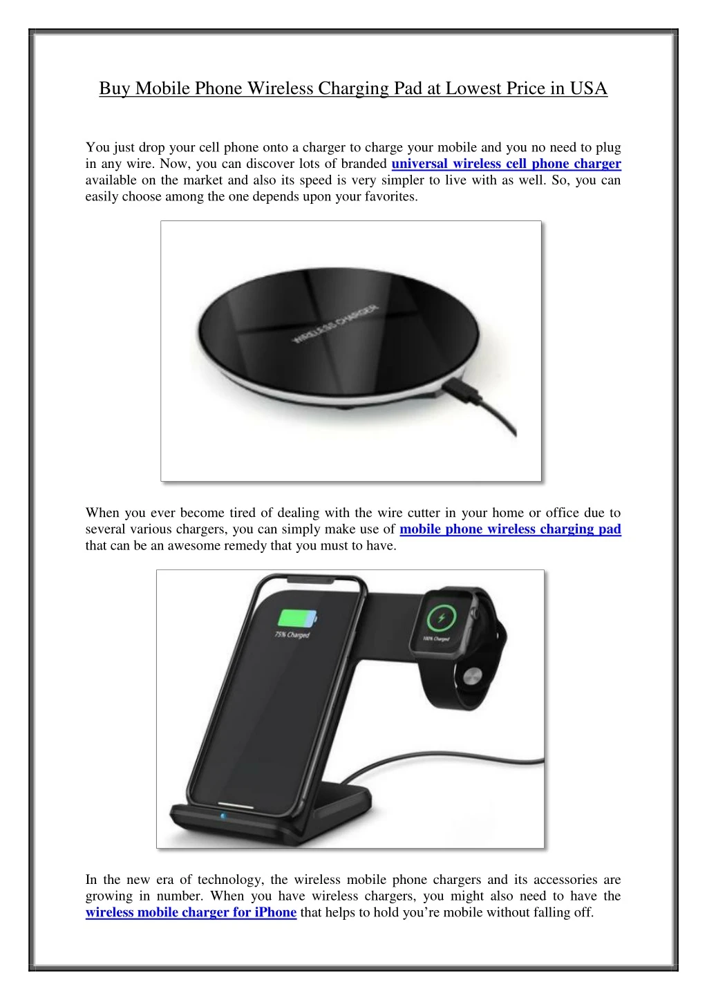 buy mobile phone wireless charging pad at lowest