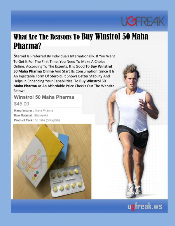 What Are The Reasons To Buy Winstrol 50 Maha Pharma?