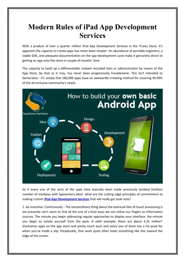 Modern Rules of iPad App Development Services