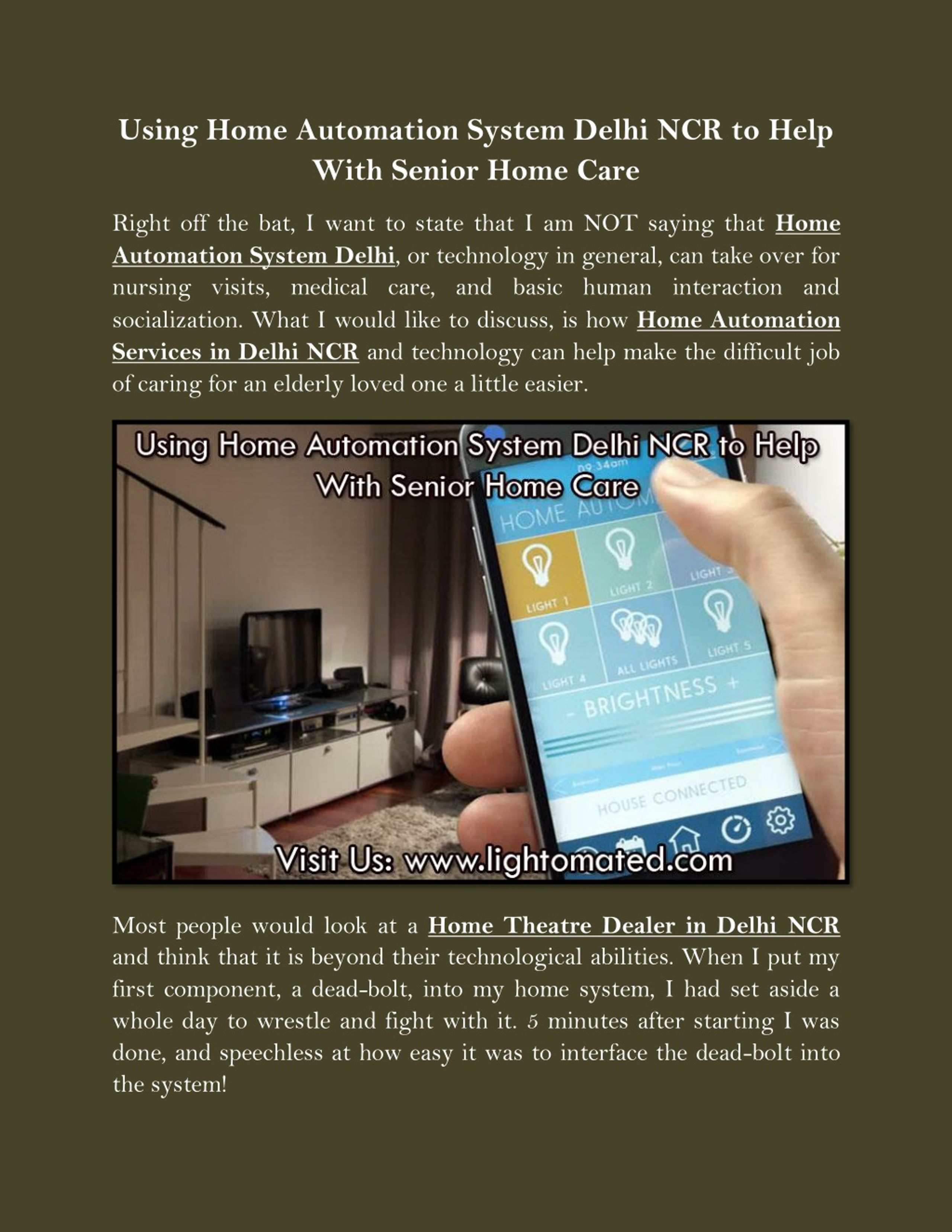 PPT - Using Home Automation System Delhi NCR to Help With Senior Home ...