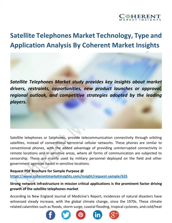 Satellite Telephones Market Outlook, Guidelines Overview and Upcoming Trends Forecast till 2026