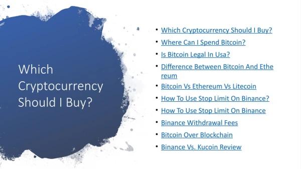 which cryptocurrency should i buy