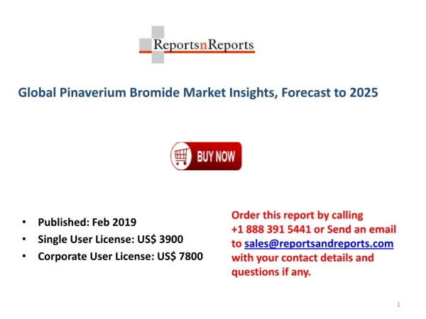 Pinaverium Bromide Market 2019 Growth Drivers, Product Value and Volume Analysis By 2025