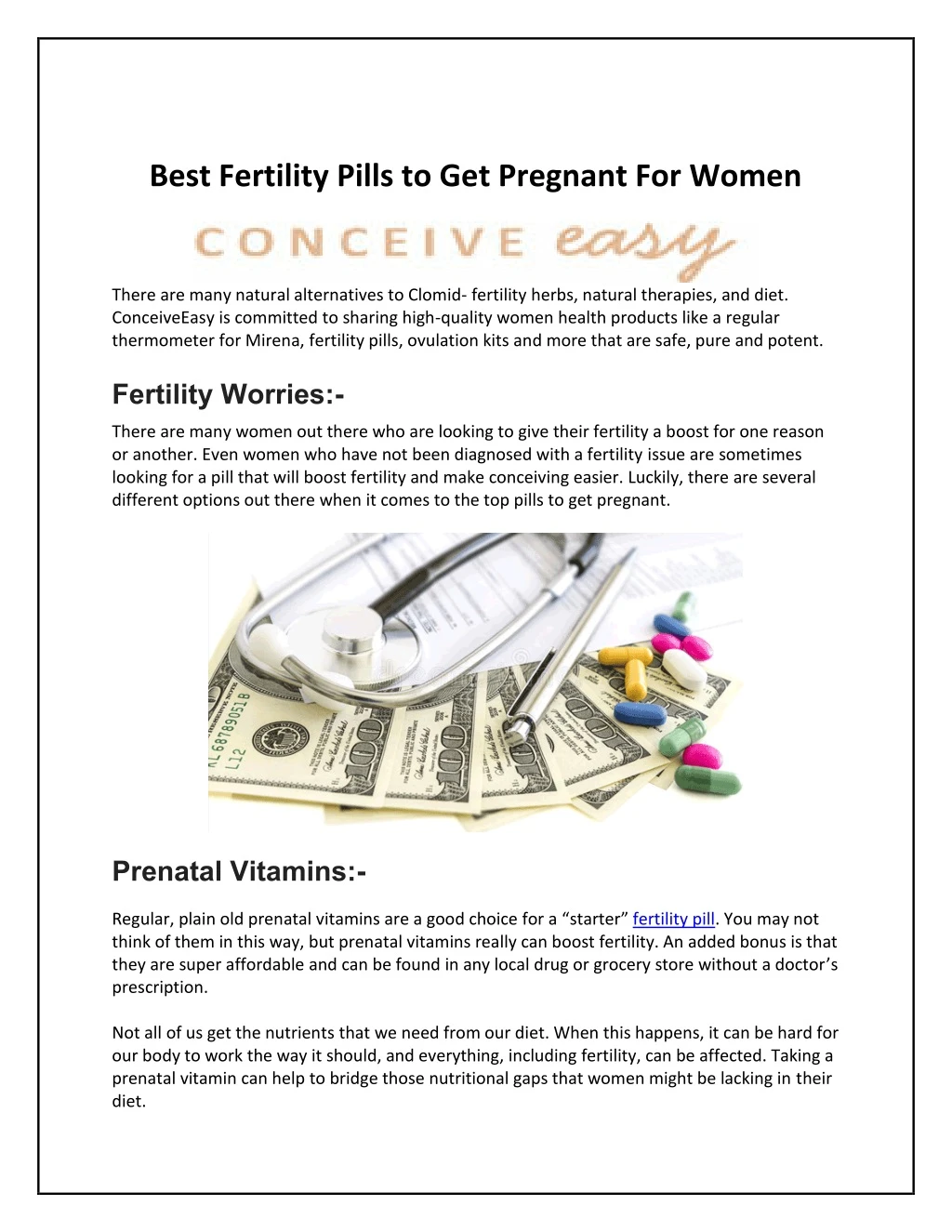 best fertility pills to get pregnant for women