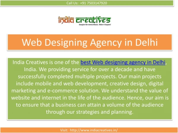 Best Web Designing Agency in Delhi - India Creatives