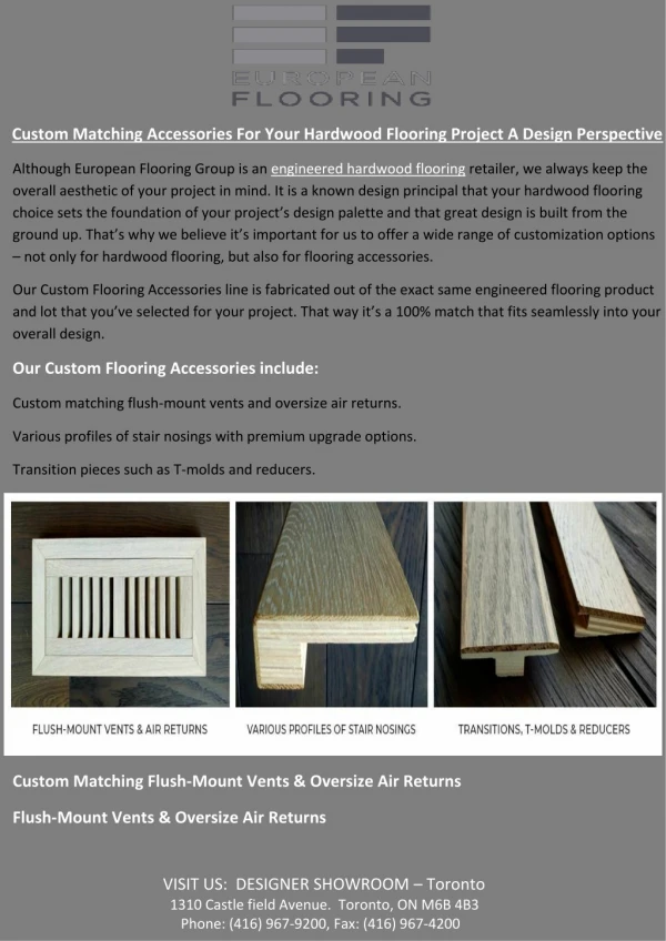Custom Matching Accessories For Your Hardwood Flooring Project: A Design Perspective
