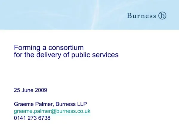 Forming a consortium for the delivery of public services