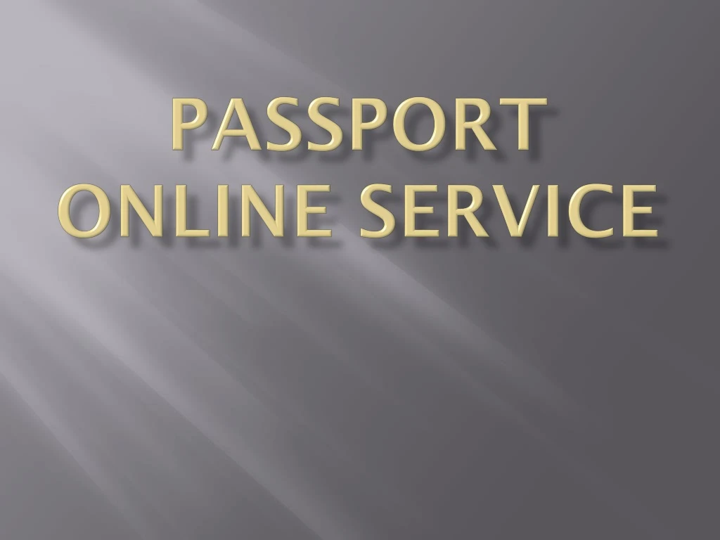 passport online service