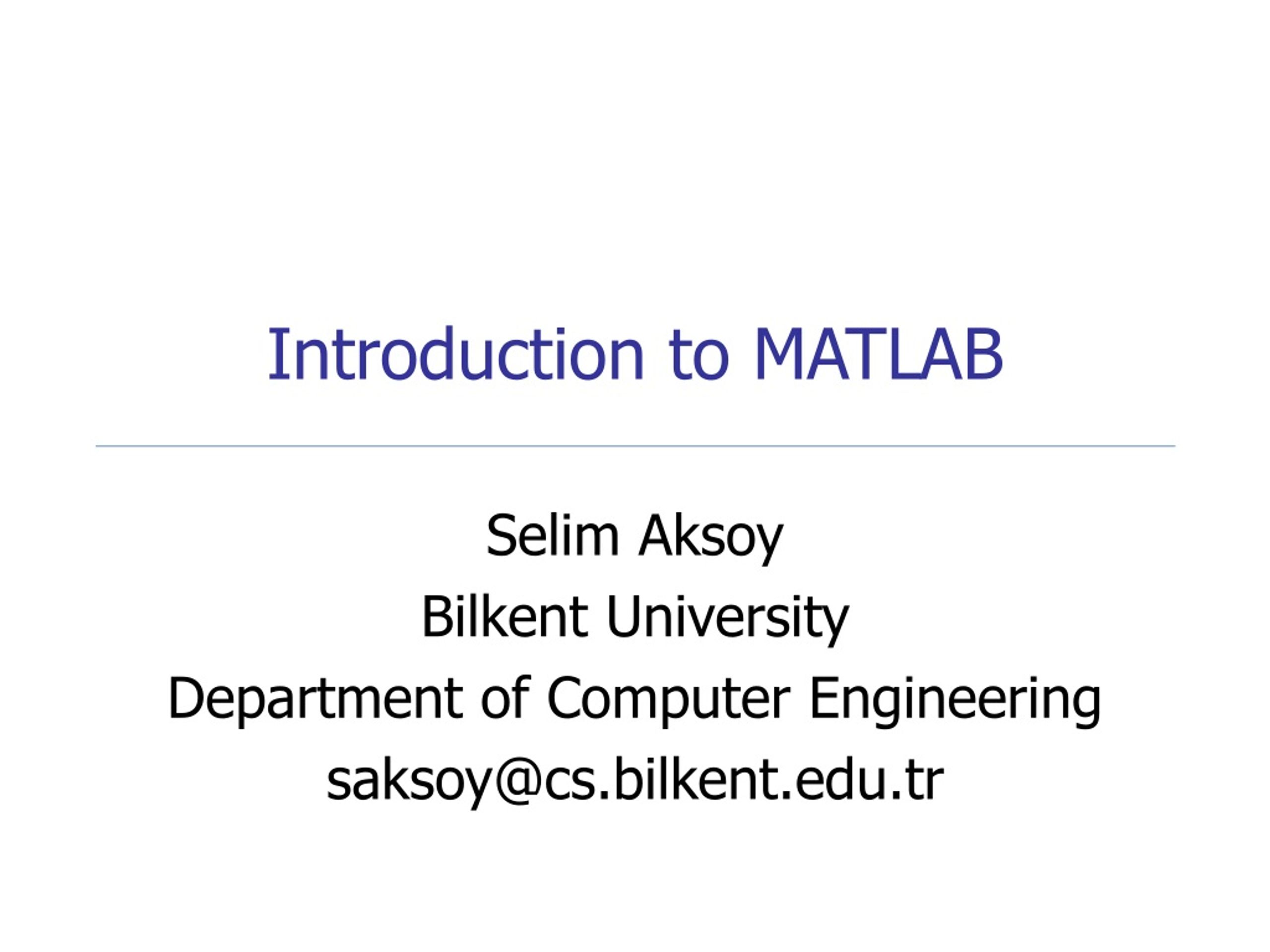 PPT - Introduction to MATLAB PowerPoint Presentation, free download ...