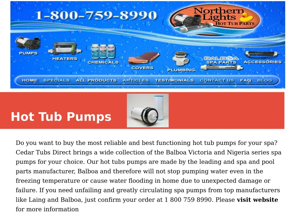 hot tub pumps