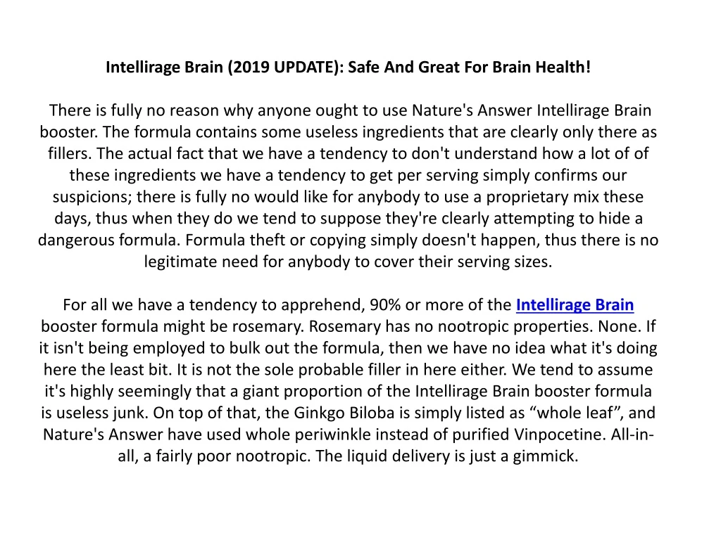 intellirage brain 2019 update safe and great