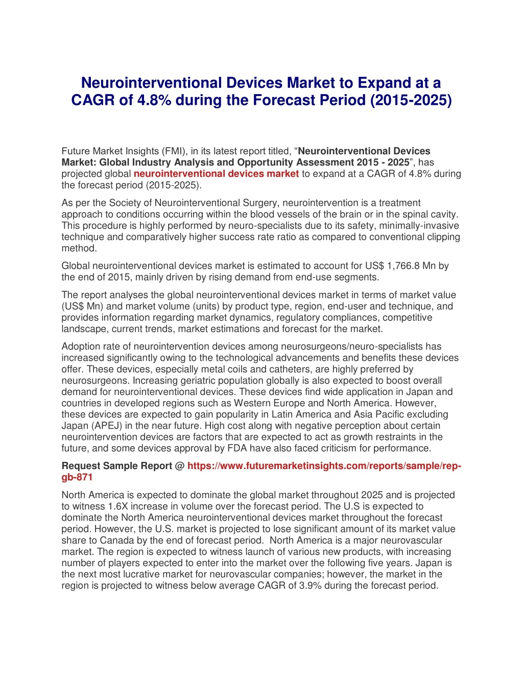 neurointerventional devices market to expand