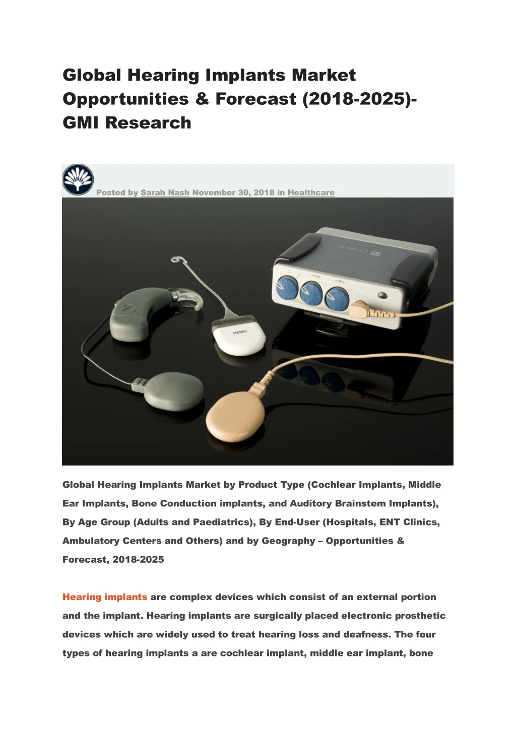 global hearing implants market opportunities