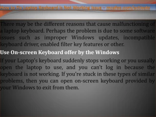 How to Fix Laptop Keyboard Is Not Working Issue - slide 1