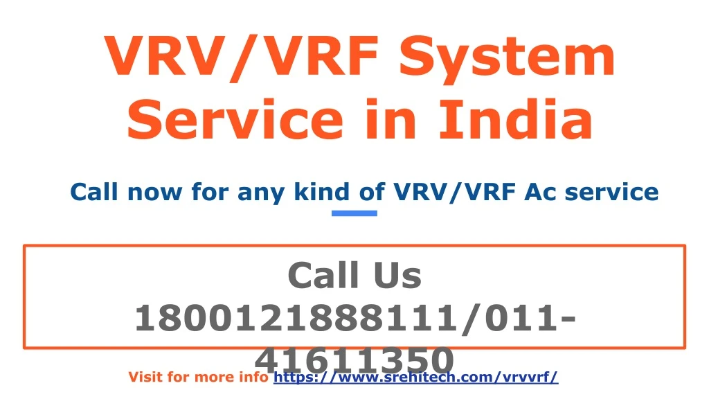 vrv vrf system service in india