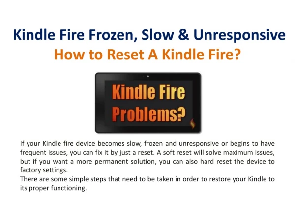 Kindle Frozen, Slow and Unresponsive | How to Troubleshoot