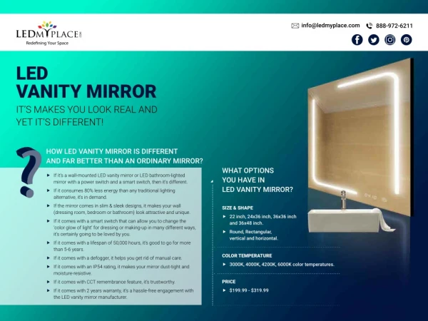 Purchase Now LED Vanity Mirror at Best price in USA