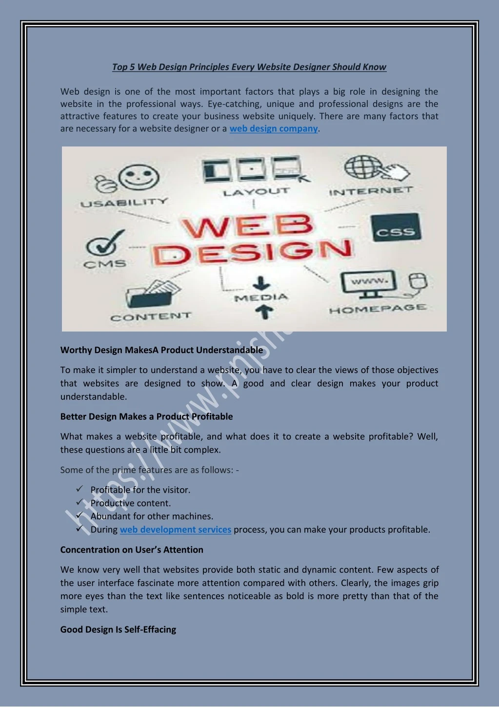 top 5 web design principles every website