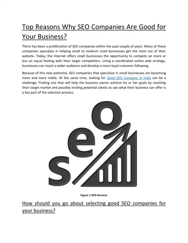 Top Reasons Why SEO Companies Are Good for Your Business