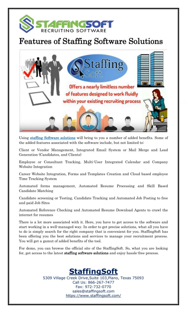 Features of Staffing Software Solutions