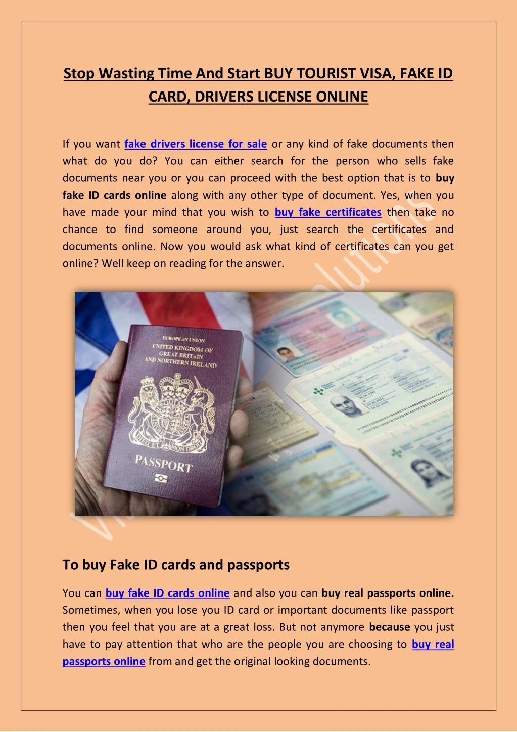 stop wasting time and start buy tourist visa fake