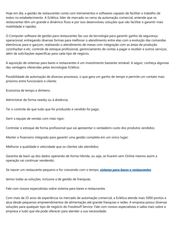 hoje em dia a gest o de restaurantes conta