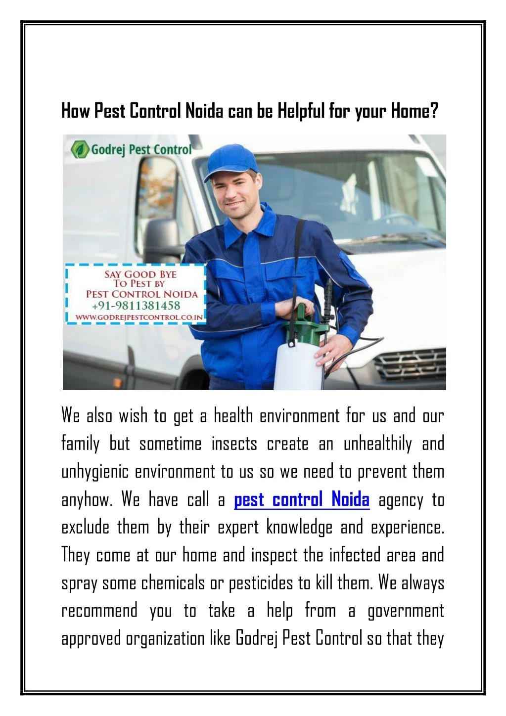 how pest control noida can be helpful for your
