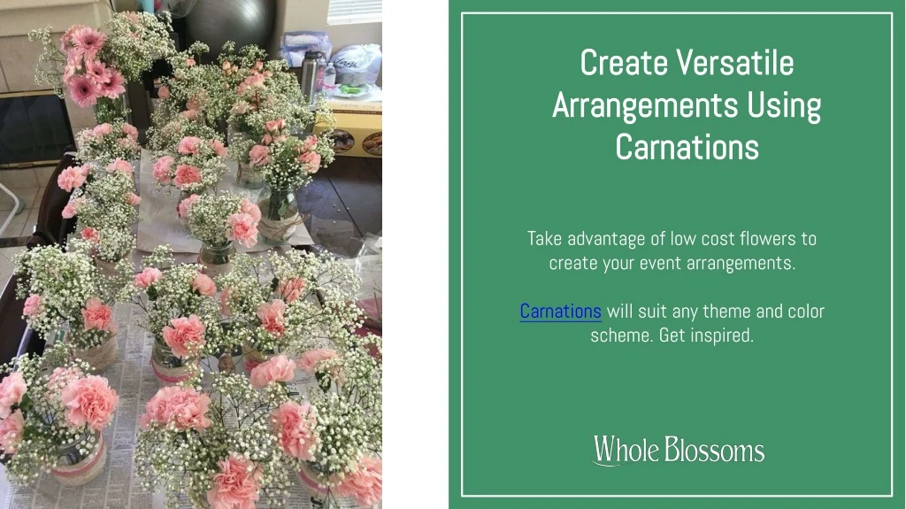 create versatile arrangements using carnations