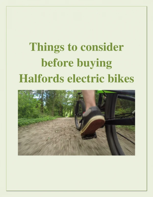 Things to consider before buying Halfords electric bikes