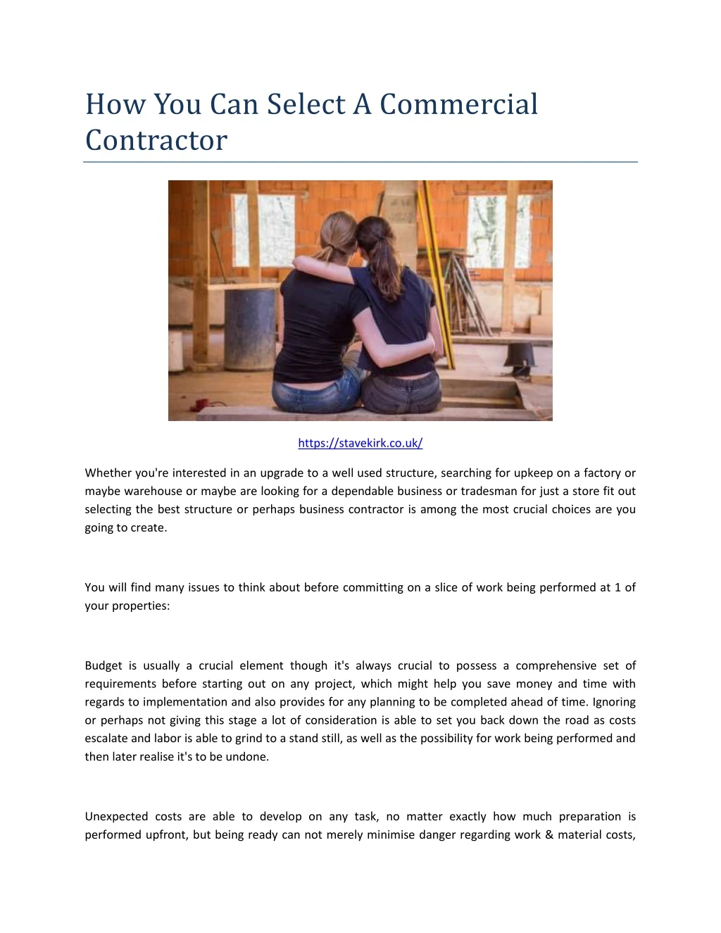 how you can select a commercial contractor