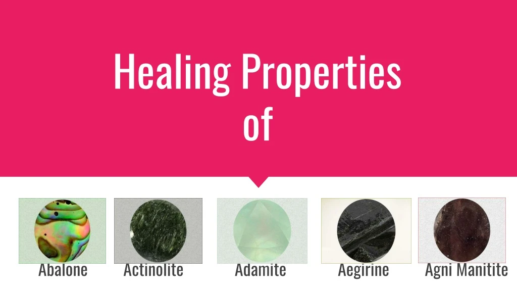 healing properties of