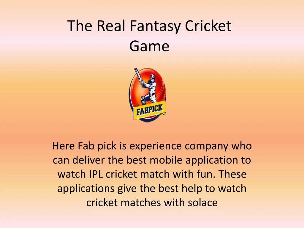 the real fantasy cricket game