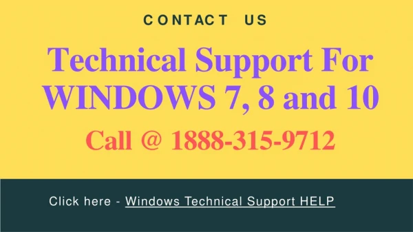 Get Online Technical support for windows 7, 8 and 10