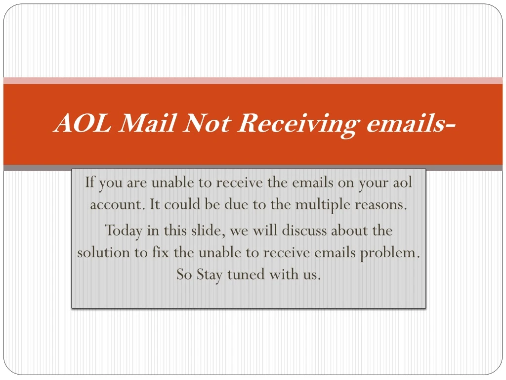 aol mail not receiving emails
